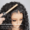 4 In 1 Half Wig Deep Curly/Yaki straight Demi-Perruqu À Cordon Serrage Flexi-Fit 250% Densité