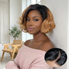 4x4 Légèrement Ondulé Raie Sur Le Côté Glueless Sans Colle Perruque Short Bob Wavy