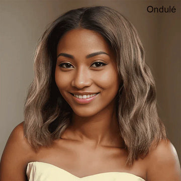 Glueless Tendances Couleur Marron Foncé 13x4 Highlight Perruque Sans Colle Ondulé Installation Instantanée