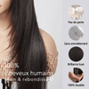3x1 Dentelle Yaki Straight Perruque Sans Colle Avec Frange Cheveux Humains