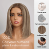 𝐋𝐚𝐬𝐭 𝟒 Glueless Couleur Blond Clair Bob 13x4 Perruque Sans Colle Ondulée Cheveux Humains