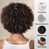 𝐏𝐚𝐬 𝐛𝐞𝐬𝐨𝐢𝐧 𝐝𝐞 𝐜𝐨𝐥𝐥𝐞⚡Glueless Couleur Highlight Brun Bob Perruque Sans Colle Wear Go Bouclée Avec Frange