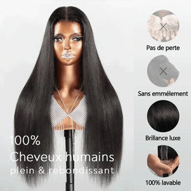Épais Glueless Nœuds Blanchis Wear Go Lisse 4x4 13x4 Perruque Sans Colle Cheveux Humains