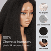 5x5 Dentelle Duveteux Perruque Sans Colle Cheveux Humains Kinky Straight