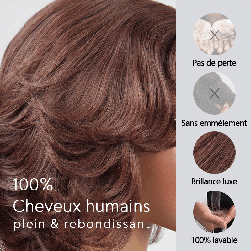 13x4 Glueless Wear Go Couche Couleur Brun Chocolat Bob Perruque Sans Colle Ondulé