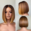Ultra-doux Glueless Couleur Mèches Blond Miel Ombré Bob Wear Go 4x4 Perruque Sans Colle Lisse