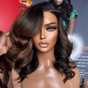 Luxueuse Glueless Couleur Mèches Brunes 7x4 Nœuds Blanchis Perruque Sans Colle Body Wave