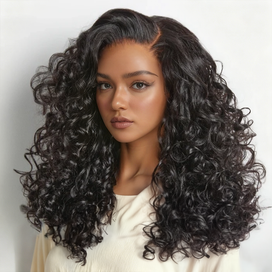 Volumineuse Et Fournie Glueless Couché 5x5 Perruque Sans Colle Boucles Rebondissantes 300% Densité