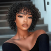 4 𝑭𝑶𝑹 €89🔥Coupe Pixie 13x4 Dentelle Lisse+Pixie Cut Bouclés Avec Frange+Highlight Pixie Bob Lisse+Coupe Pixie Avec Ondulation De L'eau Perruque