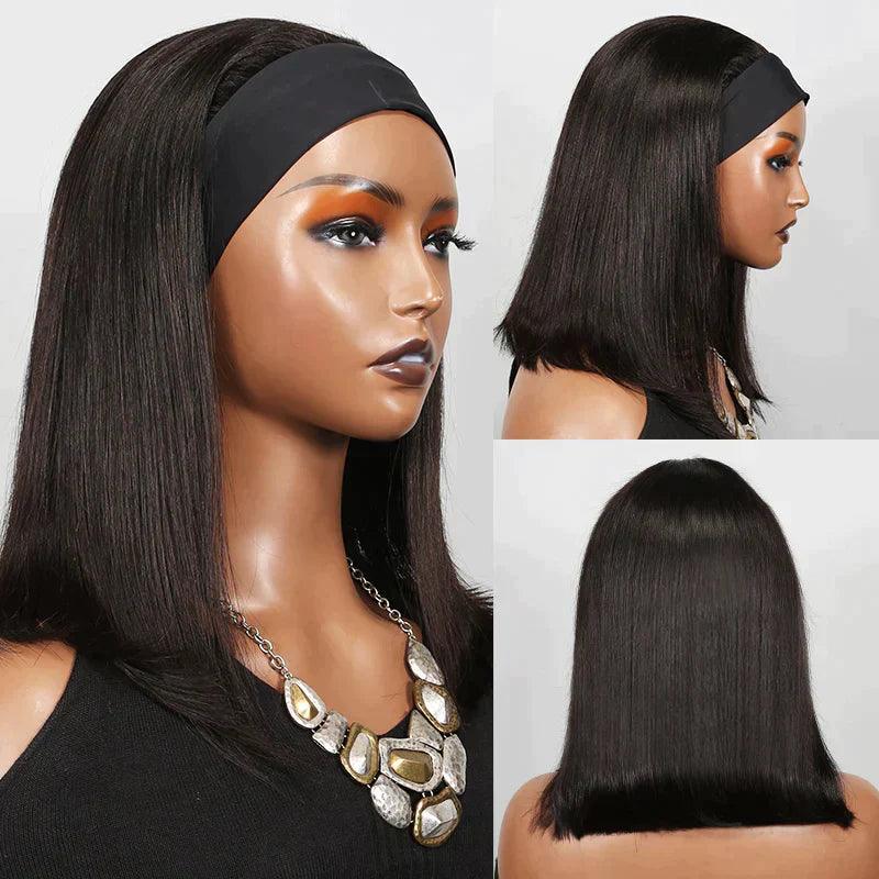 Bandeau Perruque Cheveux Humains Brésiliens Straight 200% Densité - SHINE HAIR