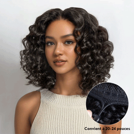 Rebondissant Glueless Nœuds Pré-blanchis 13x4 Perruque Sans Colle Casquette À Cordon