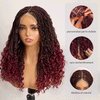Perruque Tressée Bohème Couleur Ombre 99J En Dentelle Intégrale Avec Cheveux Bébé Synthétique 300% Densité