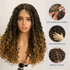 Perruque Tressée Bohème Ombré Honey Blonde En Dentelle Intégrale Avec Cheveux Bébé Synthétique 300% Densité