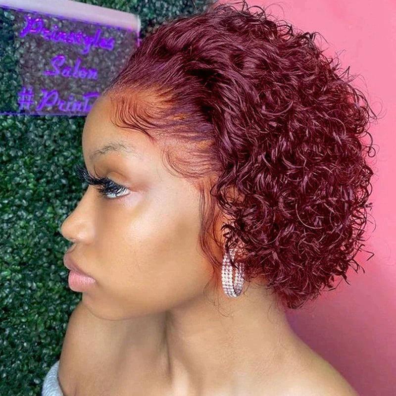 Curly Court Perruque 13x1 Lace 100% Cheveux Humains - SHINE HAIR