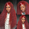 Curly Perruque Couleur 99j Cheveur Humains Perruque Lace Frontale - SHINE HAIR