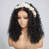 4 In 1 Half Wig Deep Curly/Yaki straight Demi-Perruqu À Cordon Serrage Flexi-Fit 250% Densité