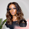Magnifique Glueless Ombre Brun Bob Wear Go 5x5 Perruque Sans Colle Cheveux Humains Ondulé