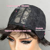 Allure Chic Perruque Pixie Châtain Foncé/99J/Noir/Brun Glueless 100% Cheveux Humains