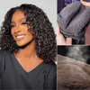 𝓑𝓾𝔂 𝟏 𝓖𝓮𝓽 𝟏𝟏💗Perruque 2x6 Dentelle 250% Densité Ombre Brune Lisse Bob+Noir Bouclée