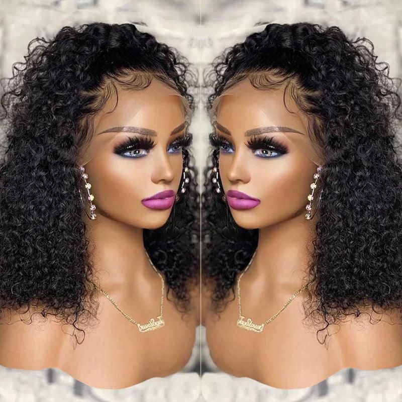 Deep wave Bob Perruque Lace Frontale Perruque cheveux réel 200% Densité - SHINE HAIR