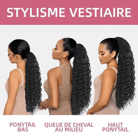 Extension cheveux humains Water Wave Ponytail Queues cheval hautes - SHINE HAIR