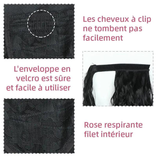 Extension cheveux humains Water Wave Ponytail Queues cheval hautes - SHINE HAIR