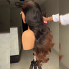 Glueless Sans Nœud Couleur Brun Ombré 4x4 Perruque Sans Colle Body Wave 250% Densité