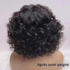 Bob Curly Wig with Bangs Black #4/27 Color 200% Density
