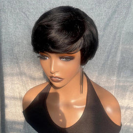 𝑩𝒖𝒚 1 𝑮𝒆𝒕 1 𝑭𝒓𝒆𝒆💥 Glueless Pixie Perruque Court Naturel Perruque Sans Colle