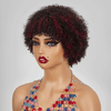 Glueless Afro Surlignage Rouge Kinky Curly Courte Bob Perruque Pixie Sans Colle - SHINE HAIR