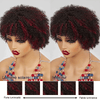 Glueless Afro Surlignage Rouge Kinky Curly Courte Bob Perruque Pixie Sans Colle - SHINE HAIR