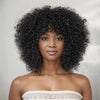 𝓑𝓾𝔂 𝟏 𝓖𝓮𝓽 𝟏𝟏💗Perruque 12" Glueless Kinky Curly 4x4+10" Glueless Bob Perruque Avec Franges 250% Densité
