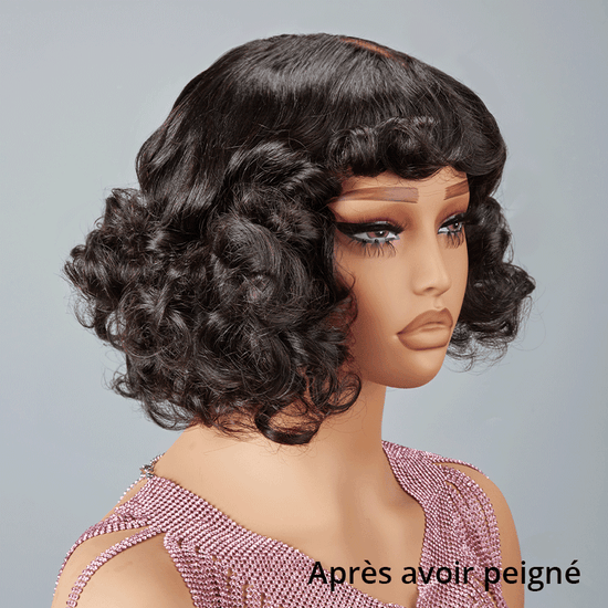 Glueless Faux Cuir Chevelu Bob Perruque Sans Colle Rose Bouclé 3s Wear Go - SHINE HAIR