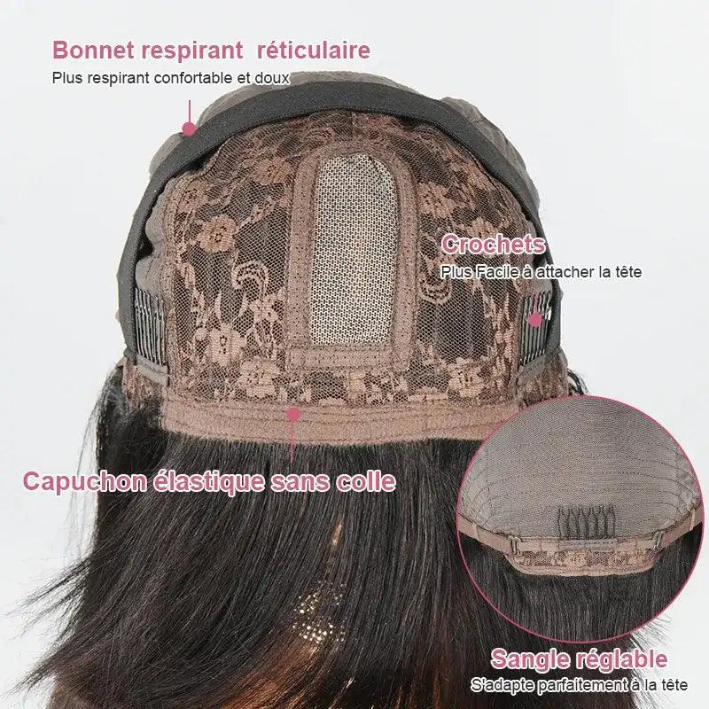 Glueless Marron Highlight Perruque Sans Colle à Frange Brésilien Body Wave - SHINE HAIR