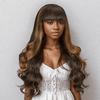 Glueless Marron Highlight Perruque Sans Colle à Frange Brésilien Body Wave - SHINE HAIR