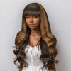 Glueless Marron Highlight Perruque Sans Colle à Frange Brésilien Body Wave - SHINE HAIR