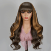 Glueless Marron Highlight Perruque Sans Colle à Frange Brésilien Body Wave - SHINE HAIR