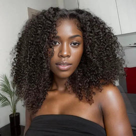 Les Plus Chauds 4x4 9x6 13x4 Glueless Bob Kinky Curly Perruque Sans Colle