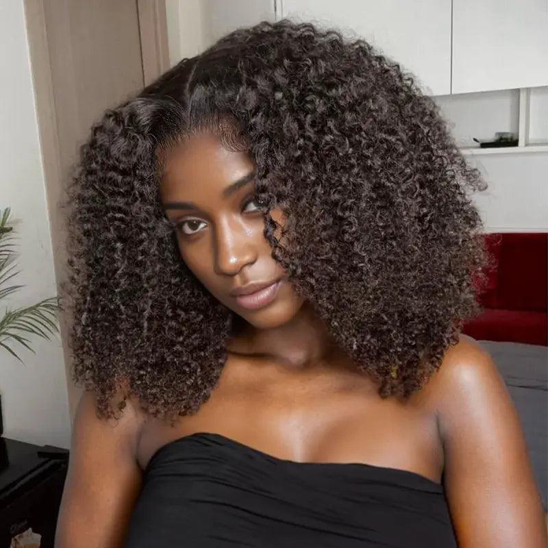 Les Plus Chauds 7x5 13x4 Glueless Bob Kinky Curly Perruque Sans Colle - SHINE HAIR