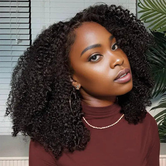 Offre à Durée Limitée Combo 7x5 Glueless Kinky Curly/Lisse Perruques Sans Colle €100 Réduction - SHINE HAIR