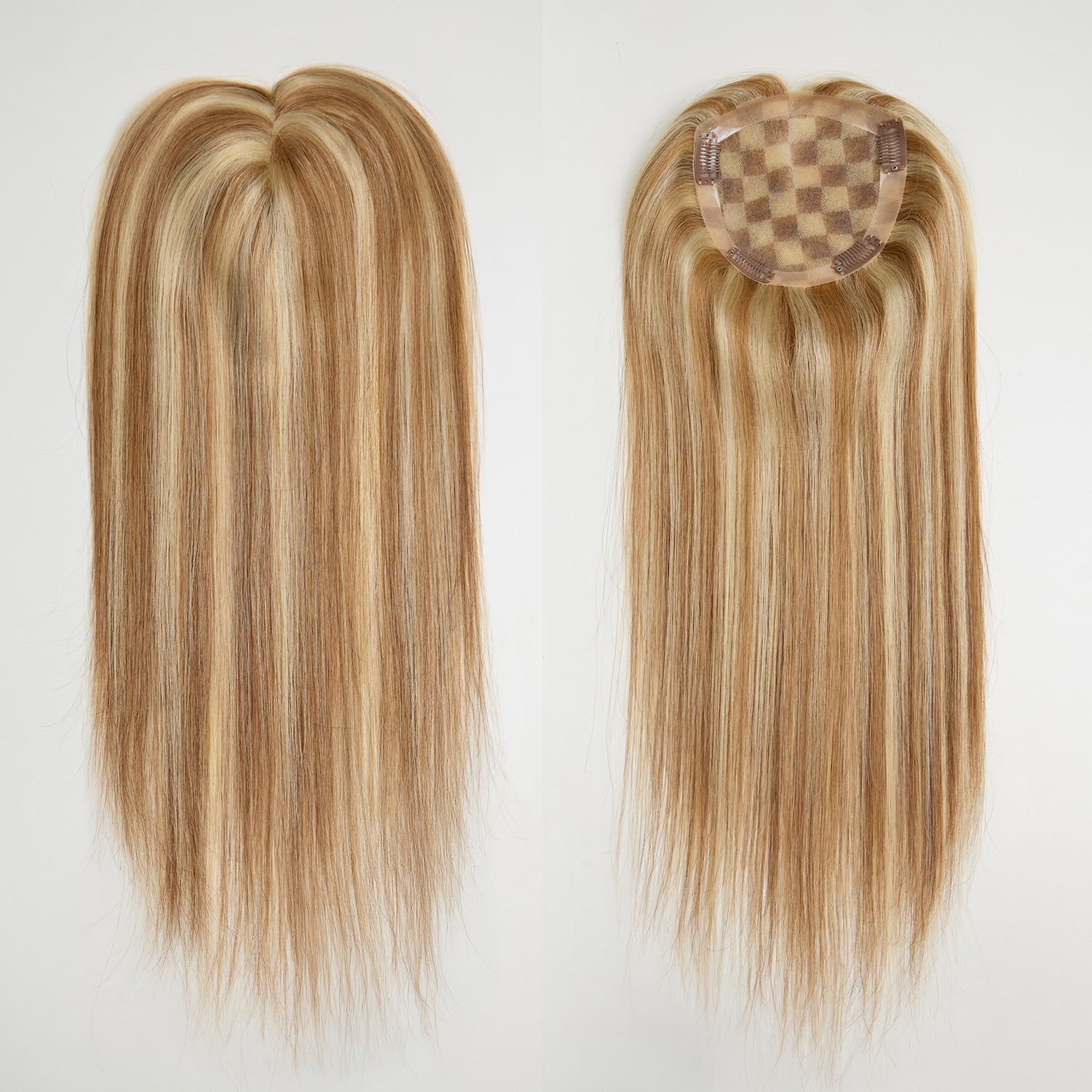 Postiche Top Piece Balayage 8/613 - Dentelle 5x5 - Coupe Dégradée Fluide Hair Topper (Non Perruque)