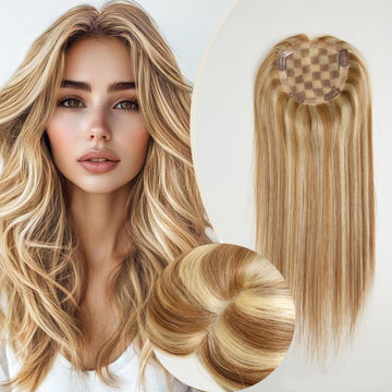 Postiche Top Piece Balayage 8/613 - Dentelle 5x5 - Coupe Dégradée Fluide Hair Topper (Non Perruque)
