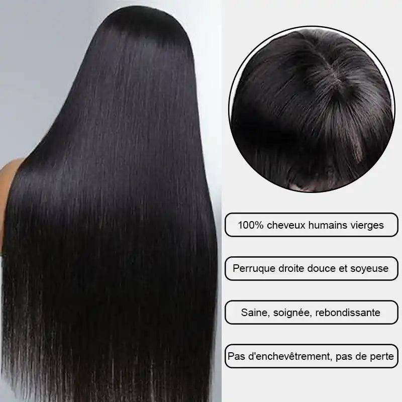 Perruque à frange cheveux humains brésilien Lisse 180% densité - SHINE HAIR