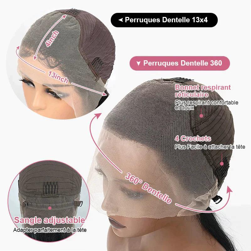 Perruque lace frontale 360 brésilien cheveux humains bouclé - SHINE HAIR