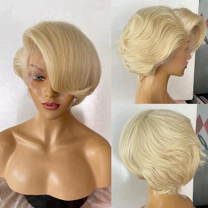 Perruque Pixie Cut 13x4 Lace Frontale Straight Perruques Cheveux Humains - SHINE HAIR
