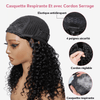 4 In 1 Half Wig Deep Curly/Yaki straight Demi-Perruqu À Cordon Serrage Flexi-Fit 250% Densité