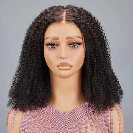 Populaire Glueless Nœuds Pré-blanchis Kinky Curly 4x4 13x4 Perruque Sans Colle 250%Densité