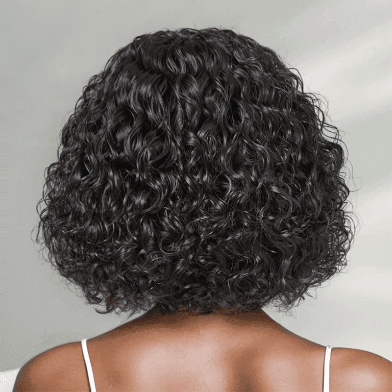⚡Prix Plancher Fin 15 Août 13x4 Glueless Enfilez Et Partez Perruque Courte Bouclée Sans Colle - SHINE HAIR