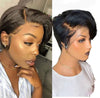 2 𝑭𝑶𝑹 €68🔥 Perruque Coupe Pixie 13x4 Dentelle Lisse + Perruque Pixie Cut Bouclés Avec Frange
