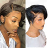 𝐏𝐫𝐞̂𝐭 𝐞𝐧 𝟐𝟒𝐡⚡Montage Facile Rapide Perruque Noir Coupe Pixie 13x4 Dentelle Lisse Cheveux Humains
